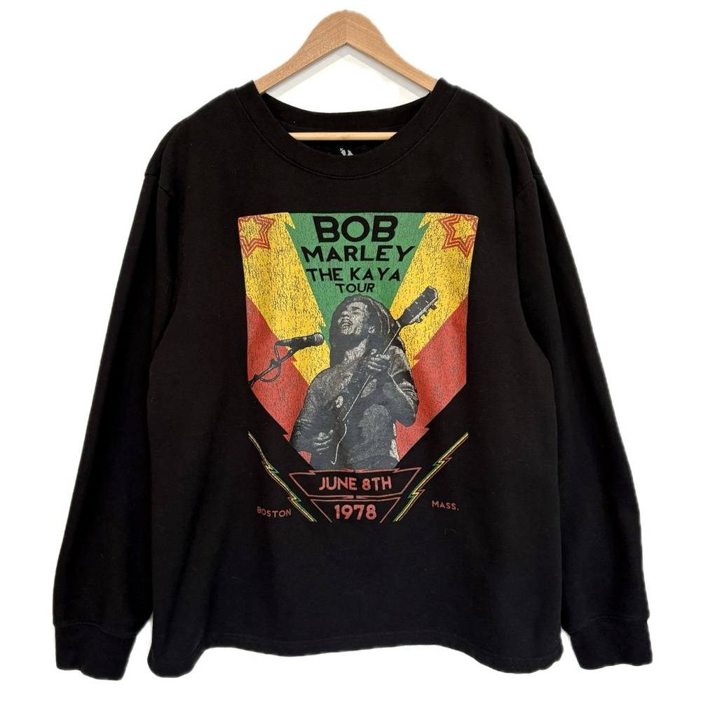 Zion Rootswear Bob Marley Graphic Sweatshirt Unisex Mens Size XL Kaya Tour 1978